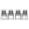 Flash Furniture Black Folding Sling Patio Chairs with Armrests, 4PK 4-GM-SC098-BK-GG